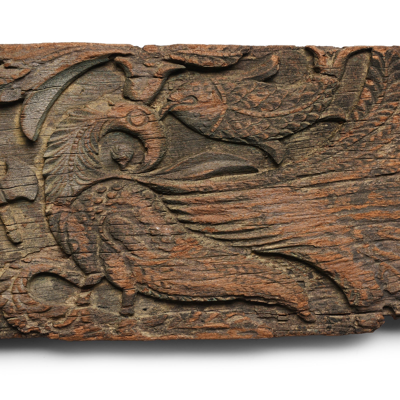 Ganesh & Peacock Lintel Panel From South India - 19th Century