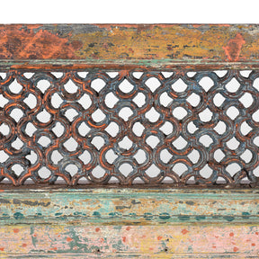 Painted Jali Window Mirror From Banswara - 19th Century