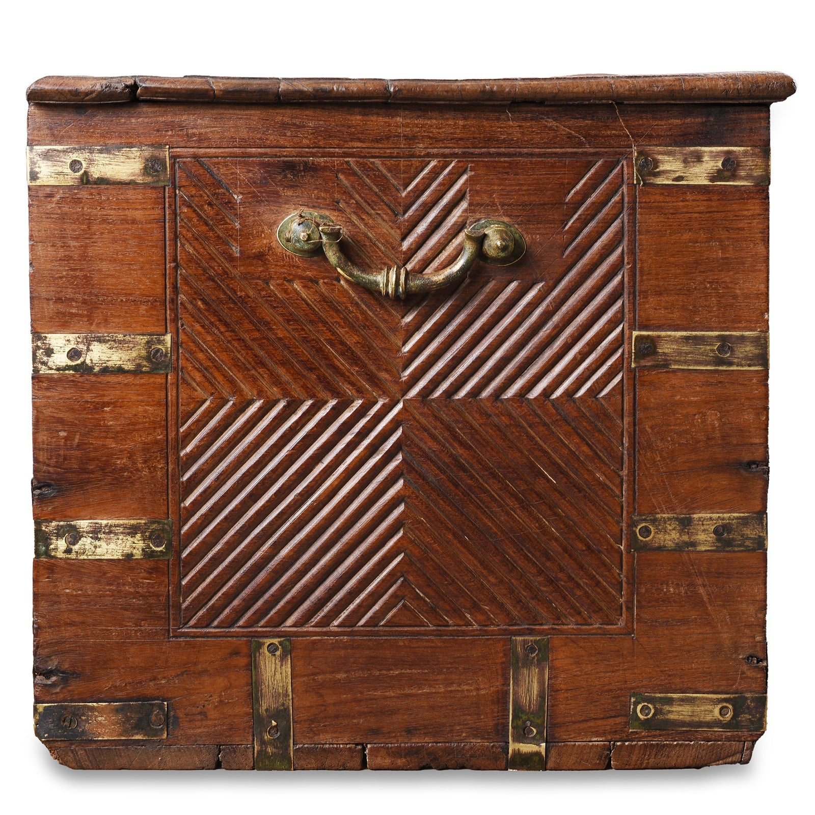 Brass & Rosewood 'Malabar' Chest From Kutch - 19th Century
