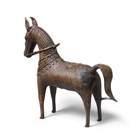 Brass Dhokra Work Horse Figure From Orissa - 1950