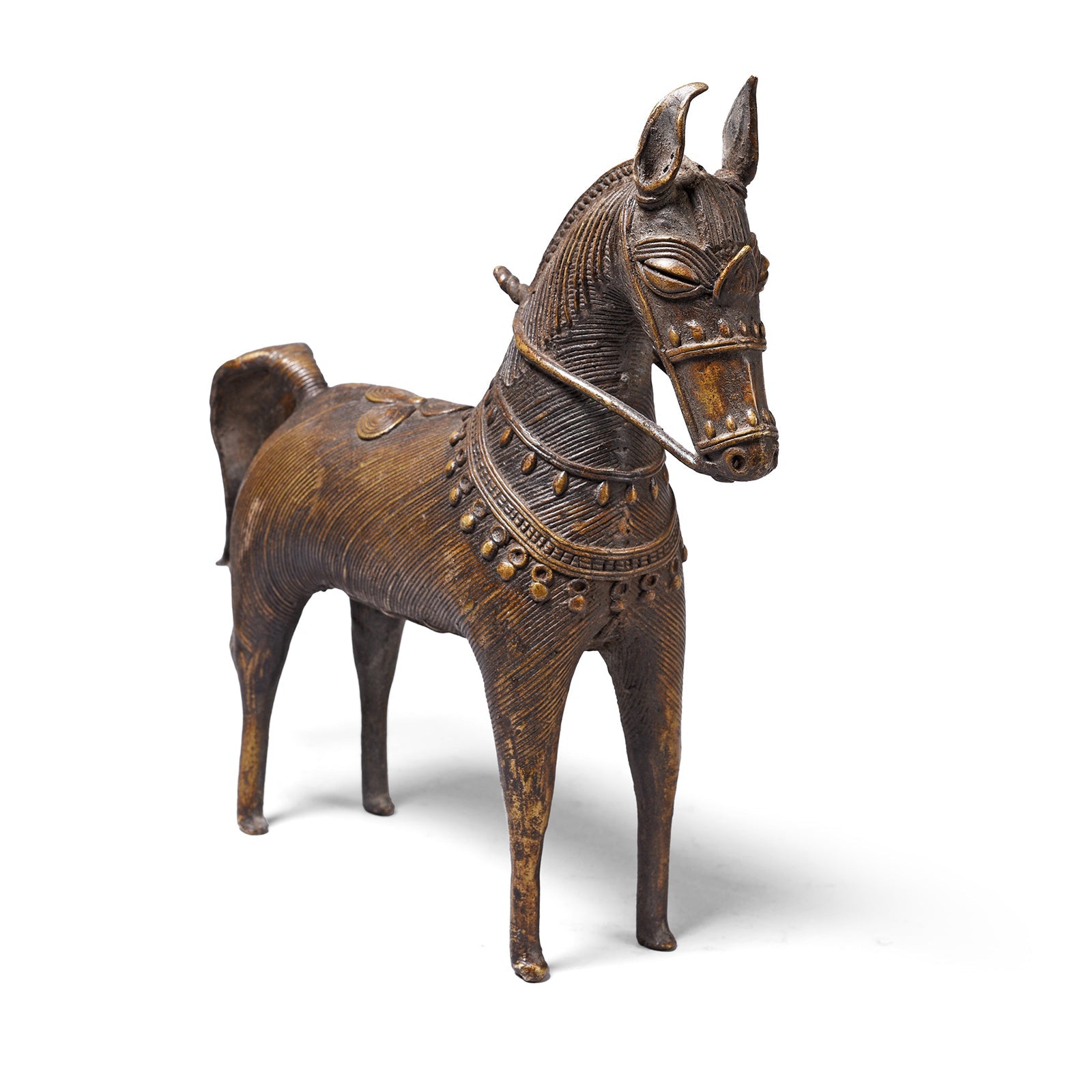 Brass Dhokra Work Horse Figure From Orissa - 1950