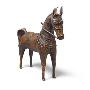Brass Dhokra Work Horse Figure From Orissa - 1950