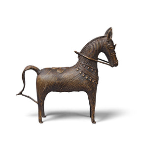 Brass Dhokra Work Horse Figure From Orissa - 1950