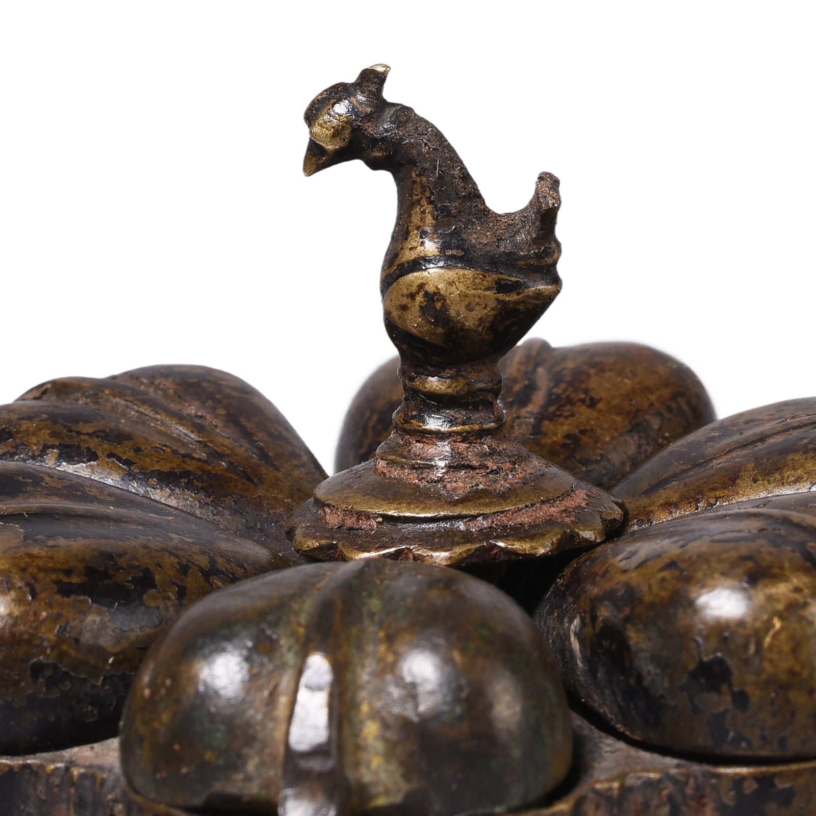 Brass Peacock Cosmetic Box From Rajasthan - 19th Century