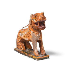 Polychromed Indian Tiger Figure From Karnataka - Ca 1910