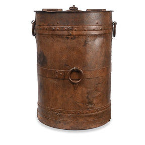 Iron Grain Storage Bin From Kutch - Ca 1920