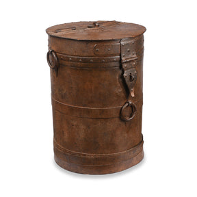 Iron Grain Storage Bin From Kutch - Ca 1920