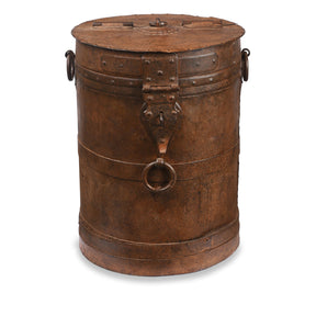 Iron Grain Storage Bin From Kutch - Ca 1920