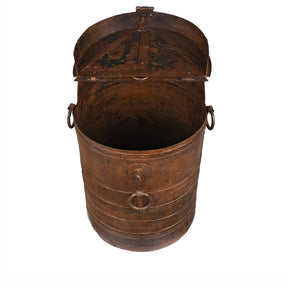 Iron Grain Storage Bin From Kutch - Ca 1920