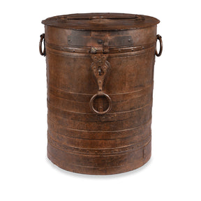 Iron Grain Storage Bin From Kutch - Ca 1920