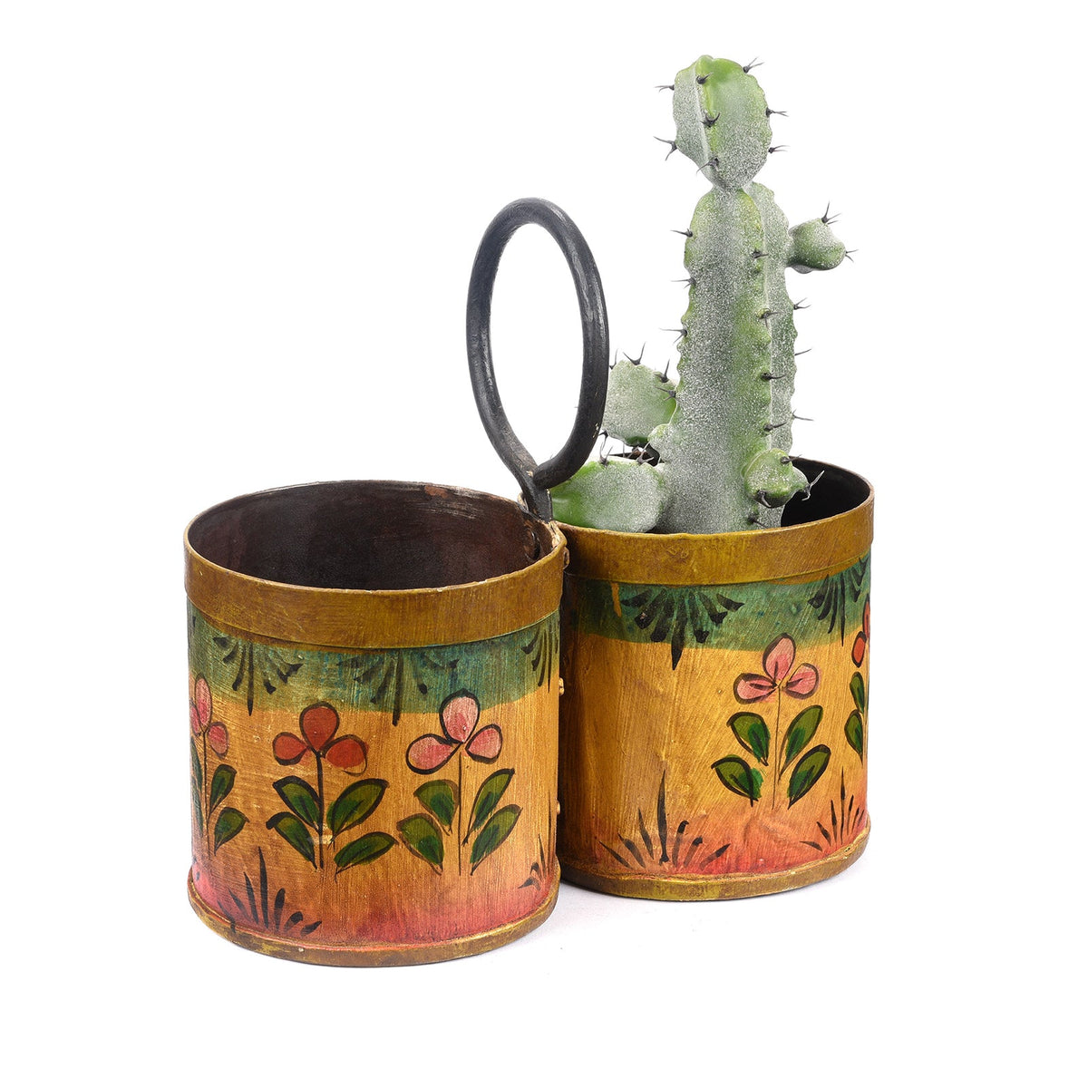 Vintage Rajasthani Painted Bottle Carrier