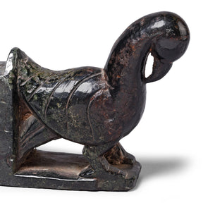 Soapstone Peacock Turban Hanger From Dungarpur - 19th Century