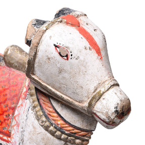 Painted Indian Nandi Bull Toy From Rajasthan - Ca 1940