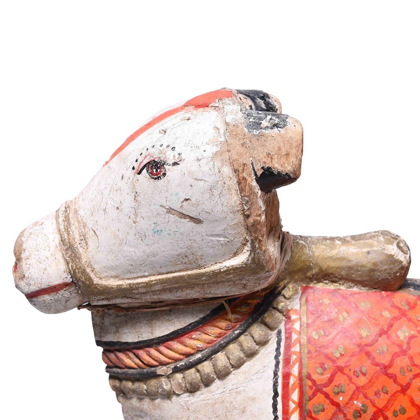 Painted Indian Nandi Bull Toy From Rajasthan - Ca 1940