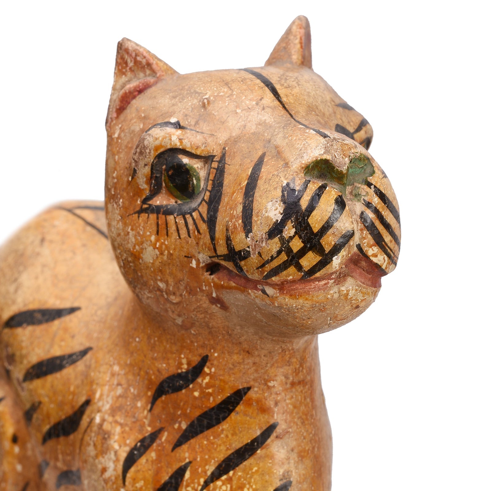 Polychromed Indian Tiger Figure From Surat - Ca 1920