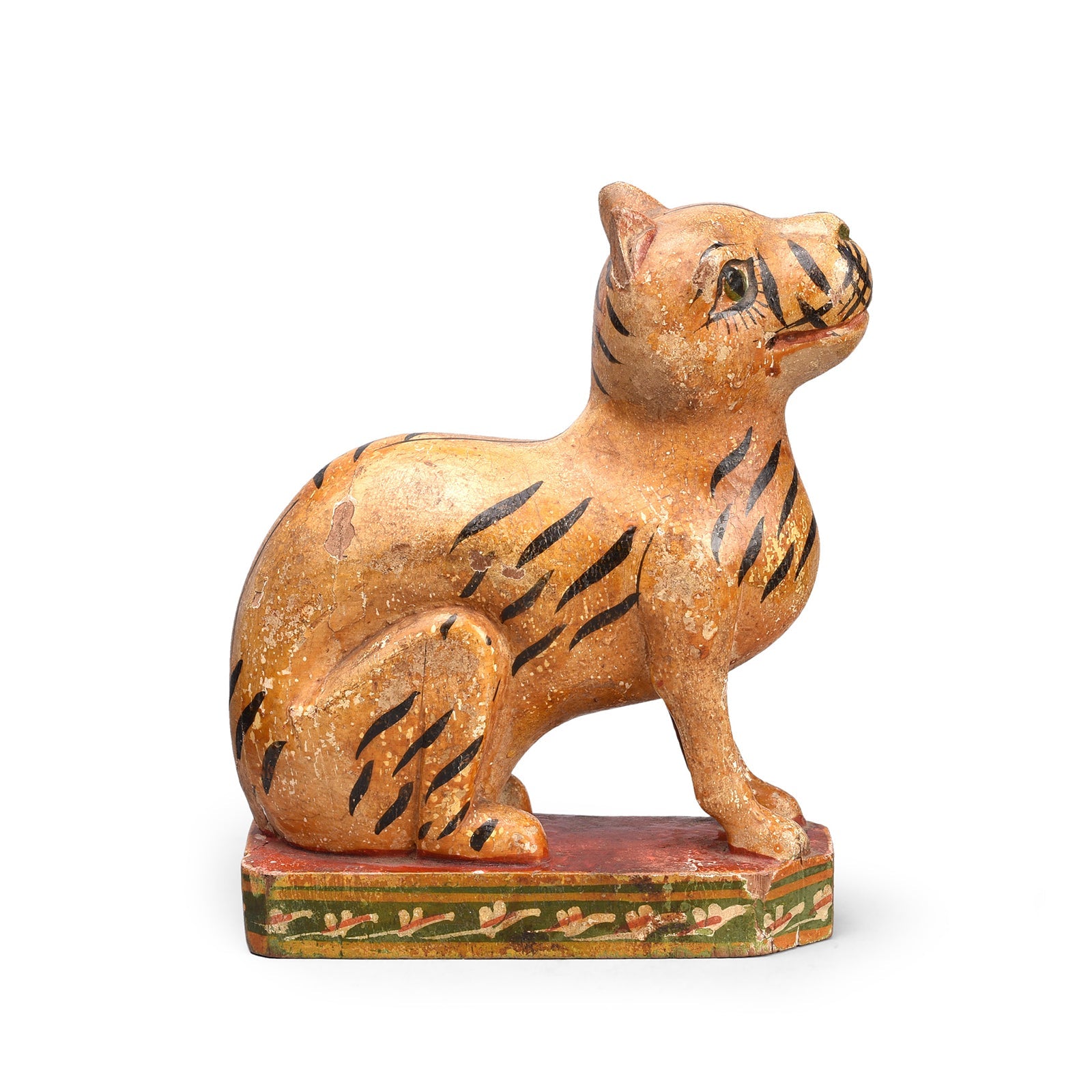 Polychromed Indian Tiger Figure From Surat - Ca 1920