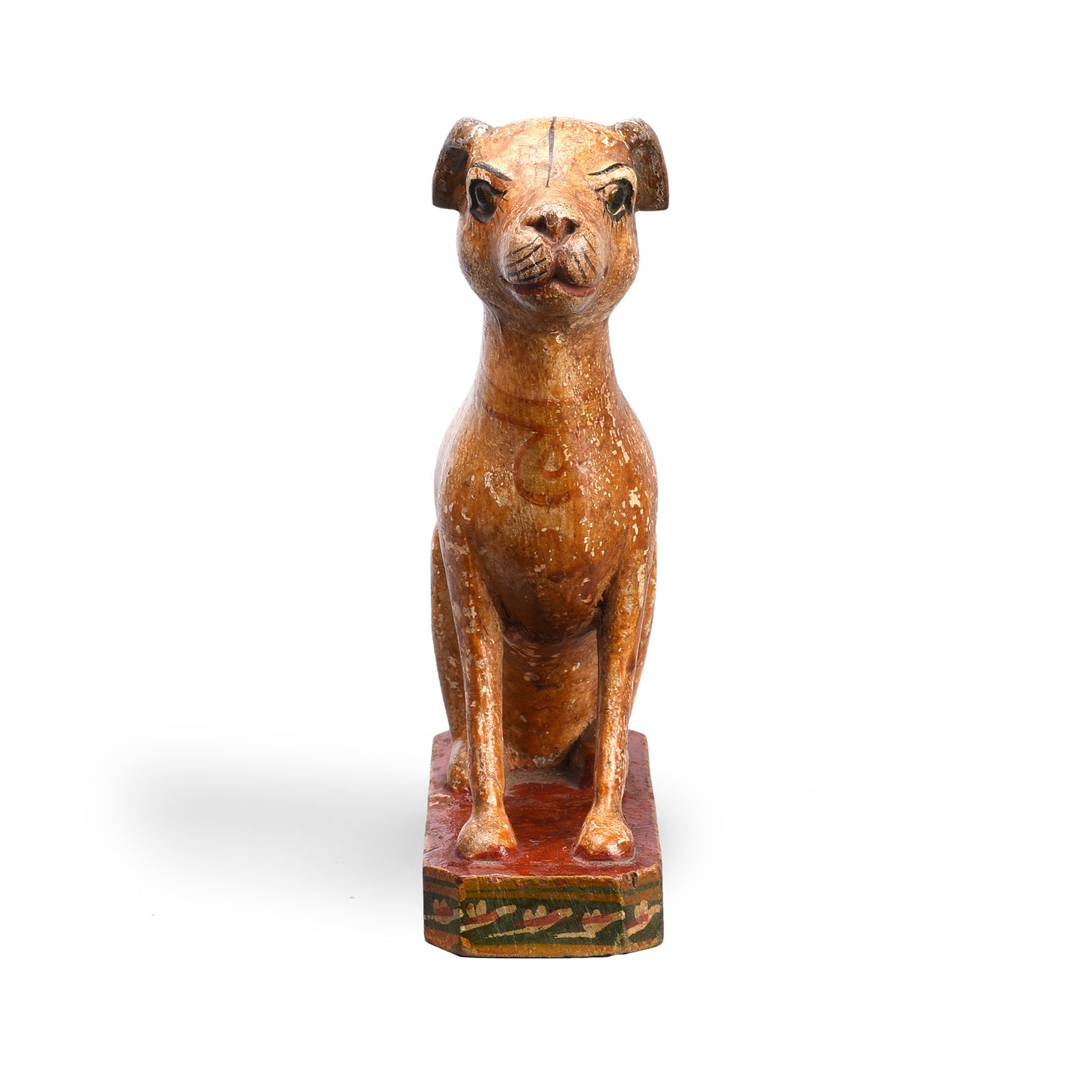 Polychrome Indian Dog Figure From Surat - Ca 1920
