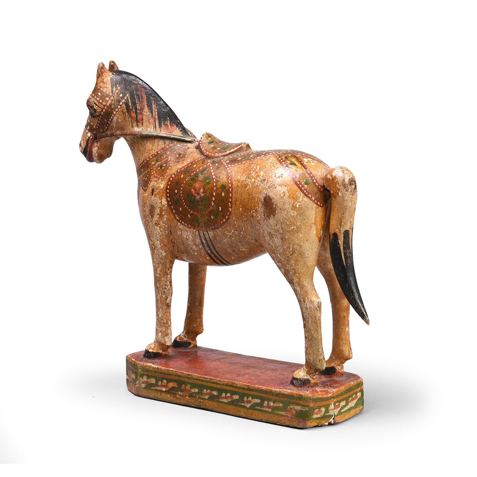 Polychromed Indian Horse Figure From Surat - Ca 1920