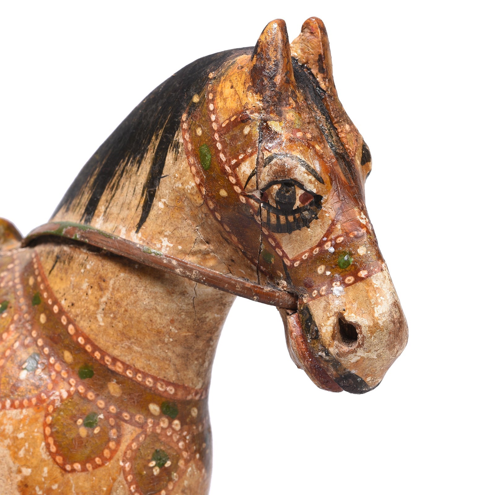 Polychromed Indian Horse Figure From Surat - Ca 1920