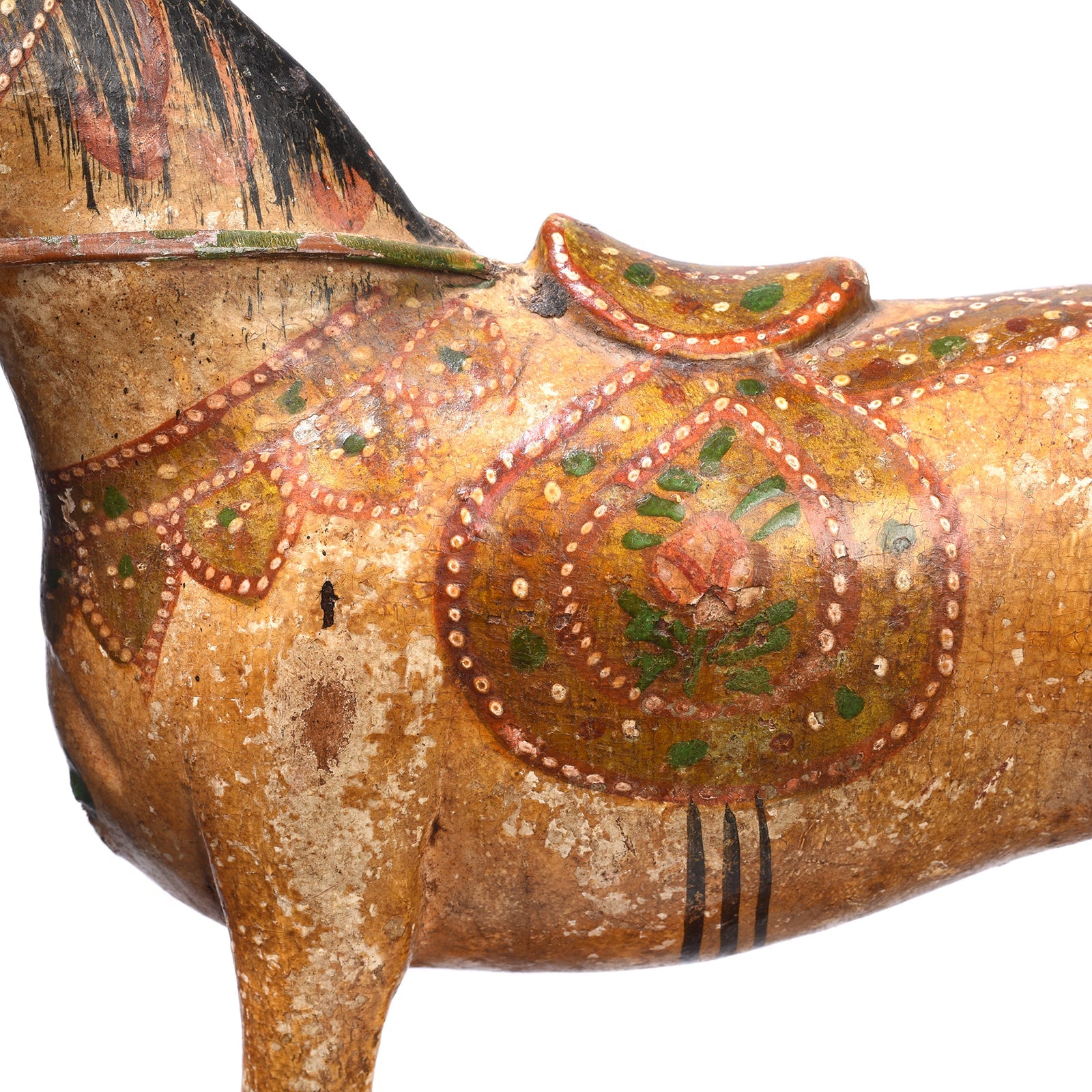 Polychromed Indian Horse Figure From Surat - Ca 1920