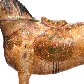 Polychromed Indian Horse Figure From Surat - Ca 1920
