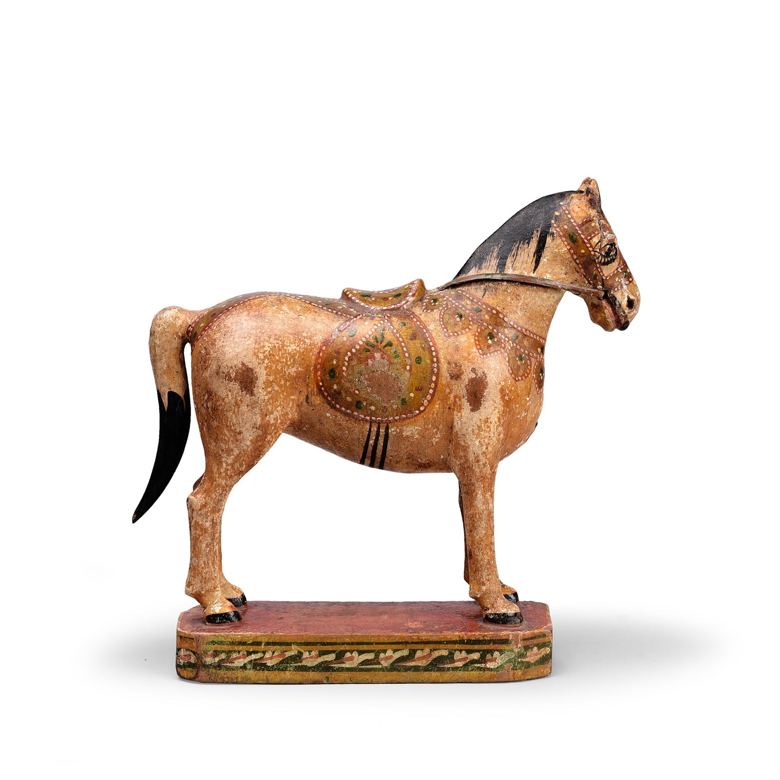 Polychromed Indian Horse Figure From Surat - Ca 1920