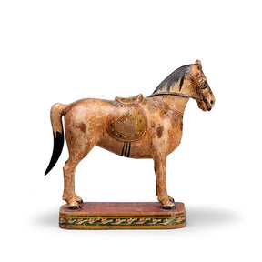 Polychromed Indian Horse Figure From Surat - Ca 1920