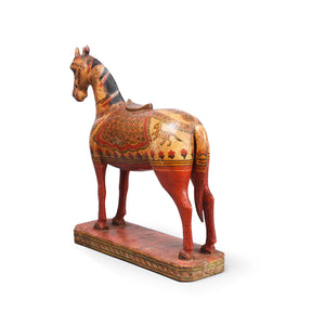 Polychrome Indian Horse Figure From Surat - 19th Century