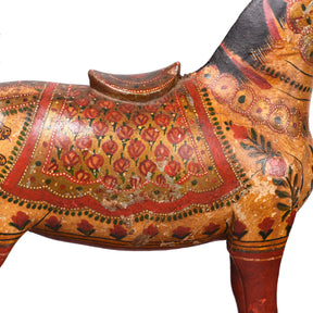Polychrome Indian Horse Figure From Surat - 19th Century