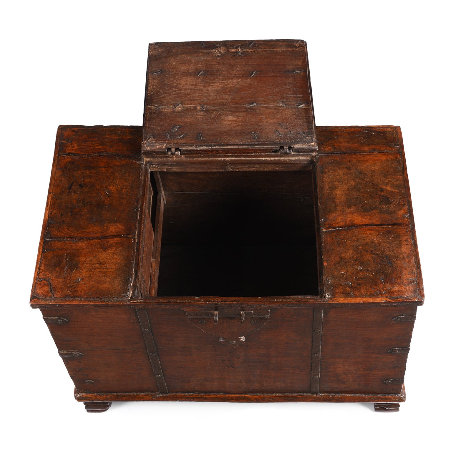 Iron Bound Teak Chest From Gujarat - 19th Century