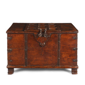 Iron Bound Teak Chest From Gujarat - 19th Century