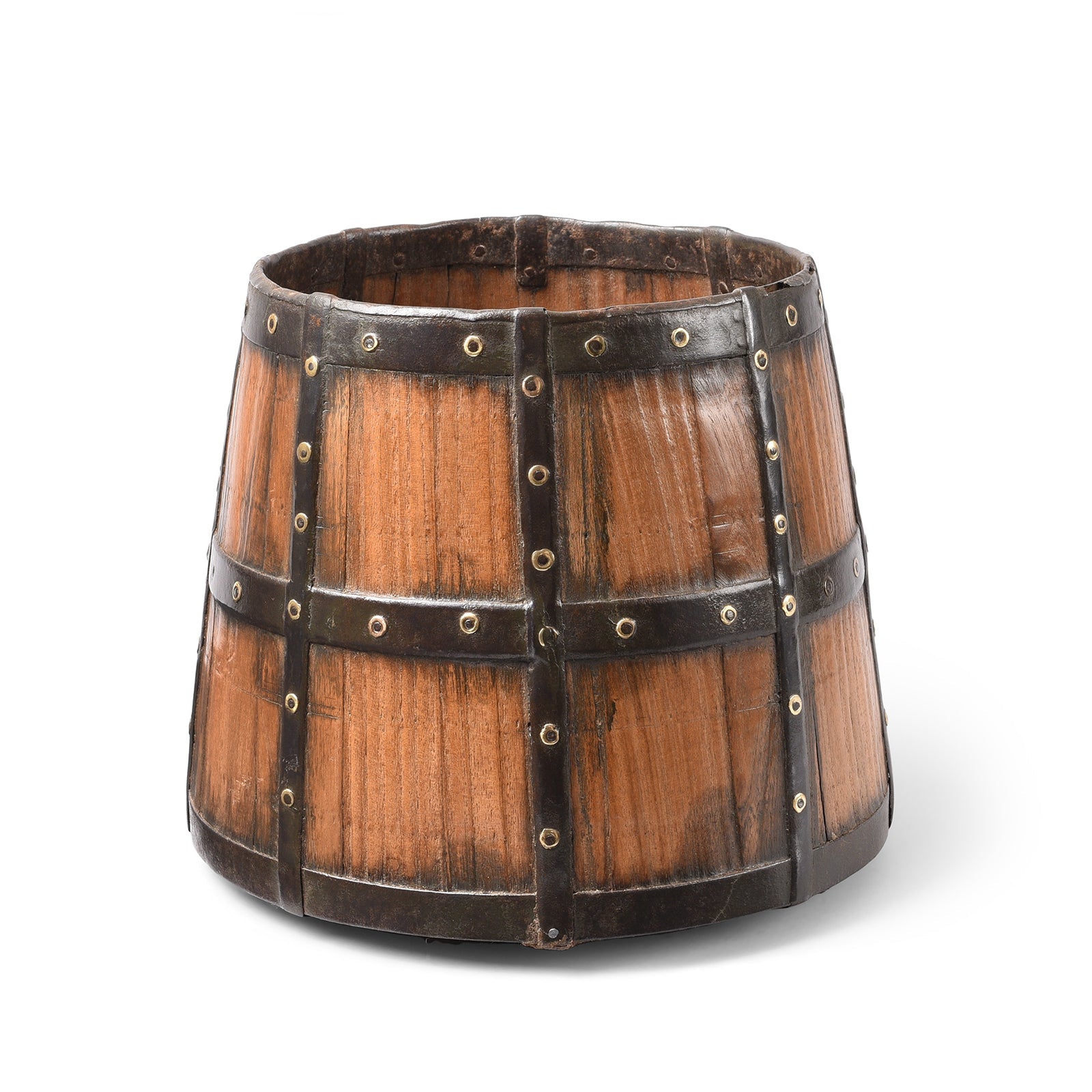 Iron Bound Teak Grain Measure From Rajasthan - 19th Century