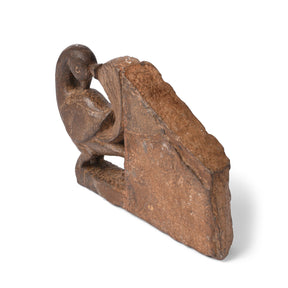 Stone Peacock Khunti Turban Hanger From Dungarpur - 19th Century