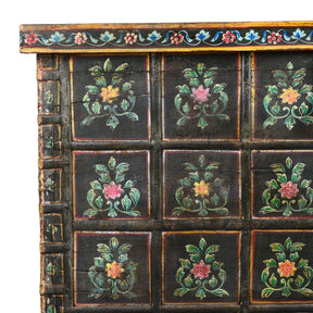 Vintage Painted Pithara Console Chest