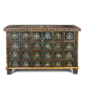 Vintage Painted Pithara Console Chest