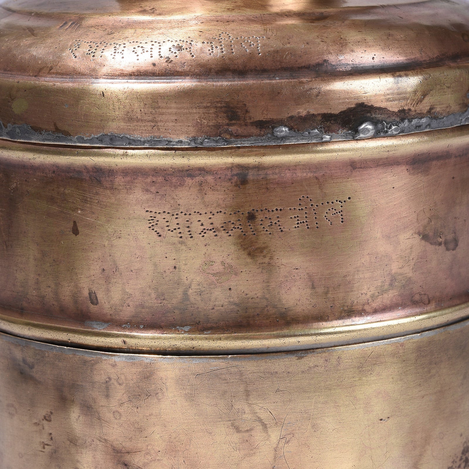 3 Tier Brass Tiffin Box - Ca 1900