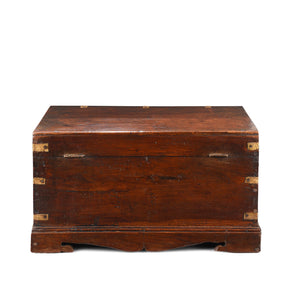 Brass Bound Teak Jewellery Box From Rajasthan - 19th Century