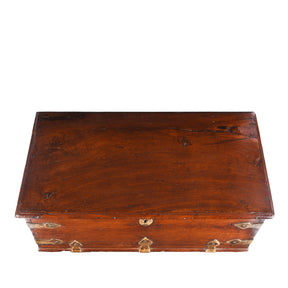 Brass Bound Teak Jewellery Box From Rajasthan - 19th Century