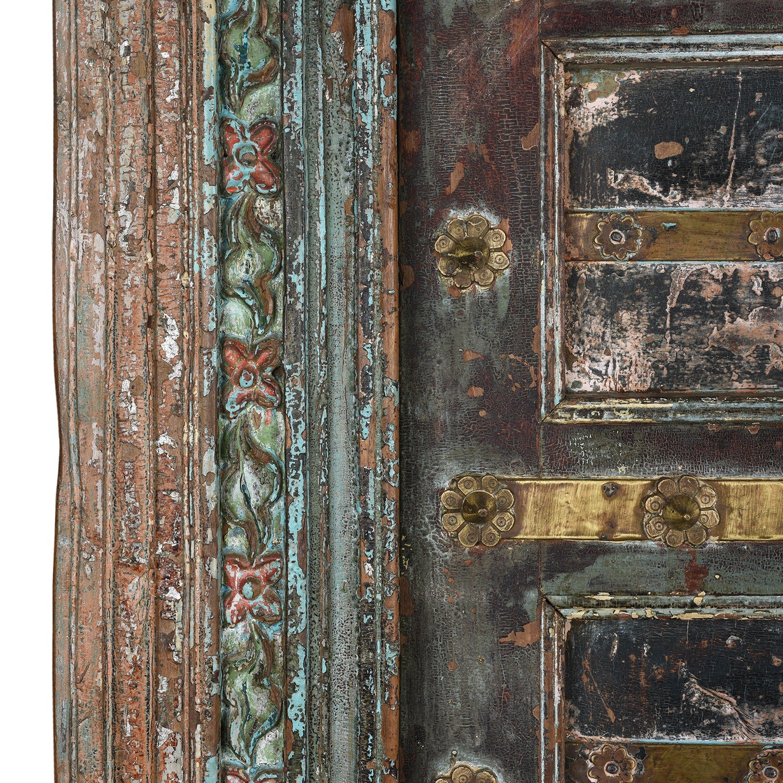 Brass Studded Door & Frame From Kutch - 19th Century