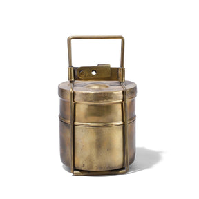 2 Tier Indian Vintage Brass Tiffin Box Set - Ca 1930