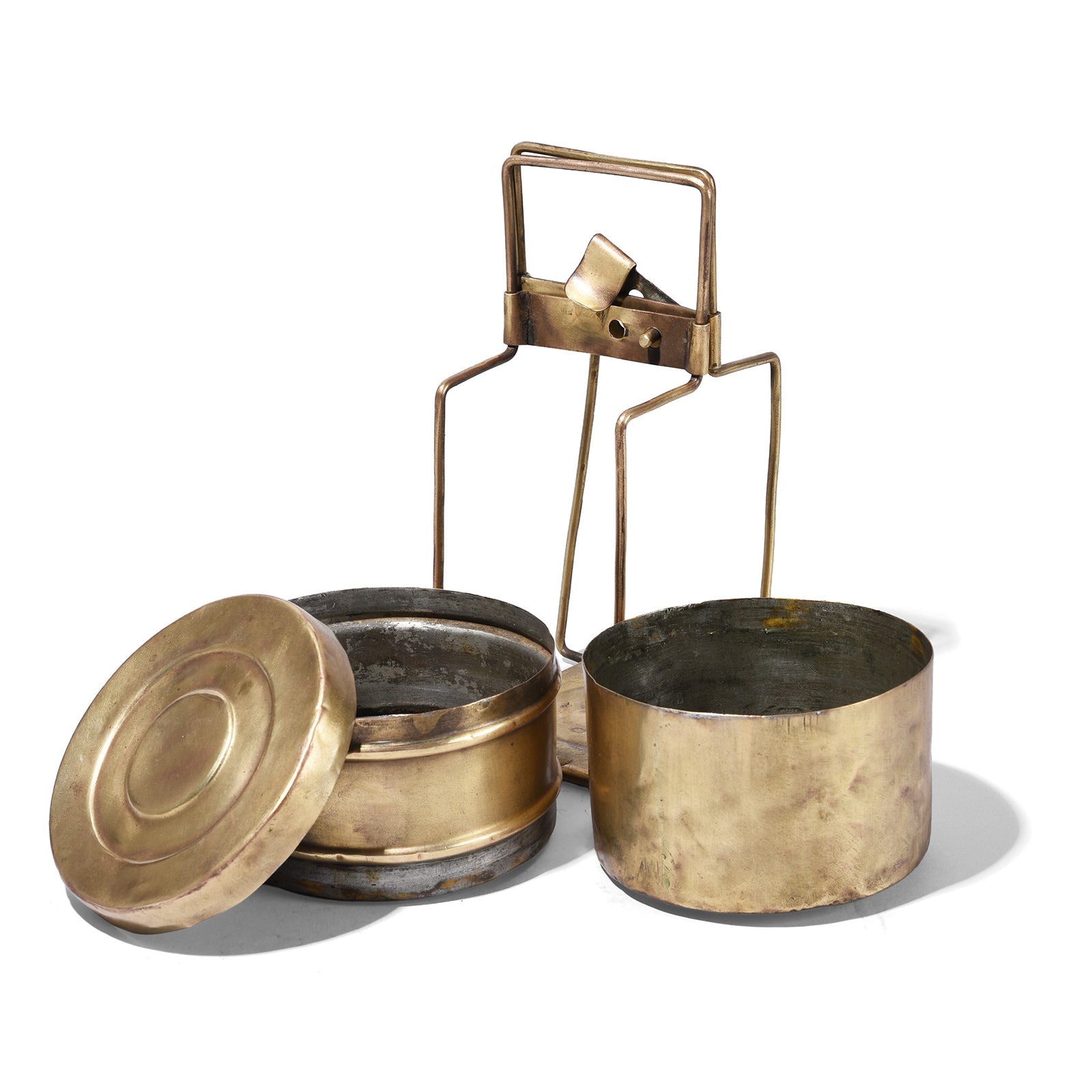 2 Tier Brass Tiffin Box - Ca 1920