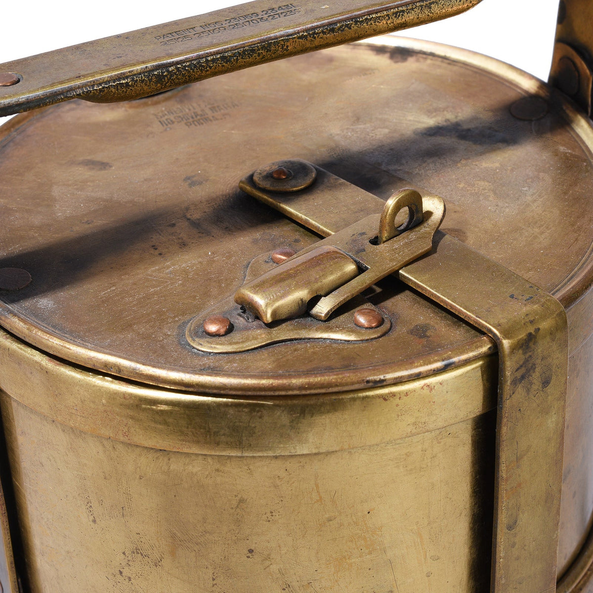 3 Tier Indian Vintage Brass Tiffin Box Set - Ca 1920