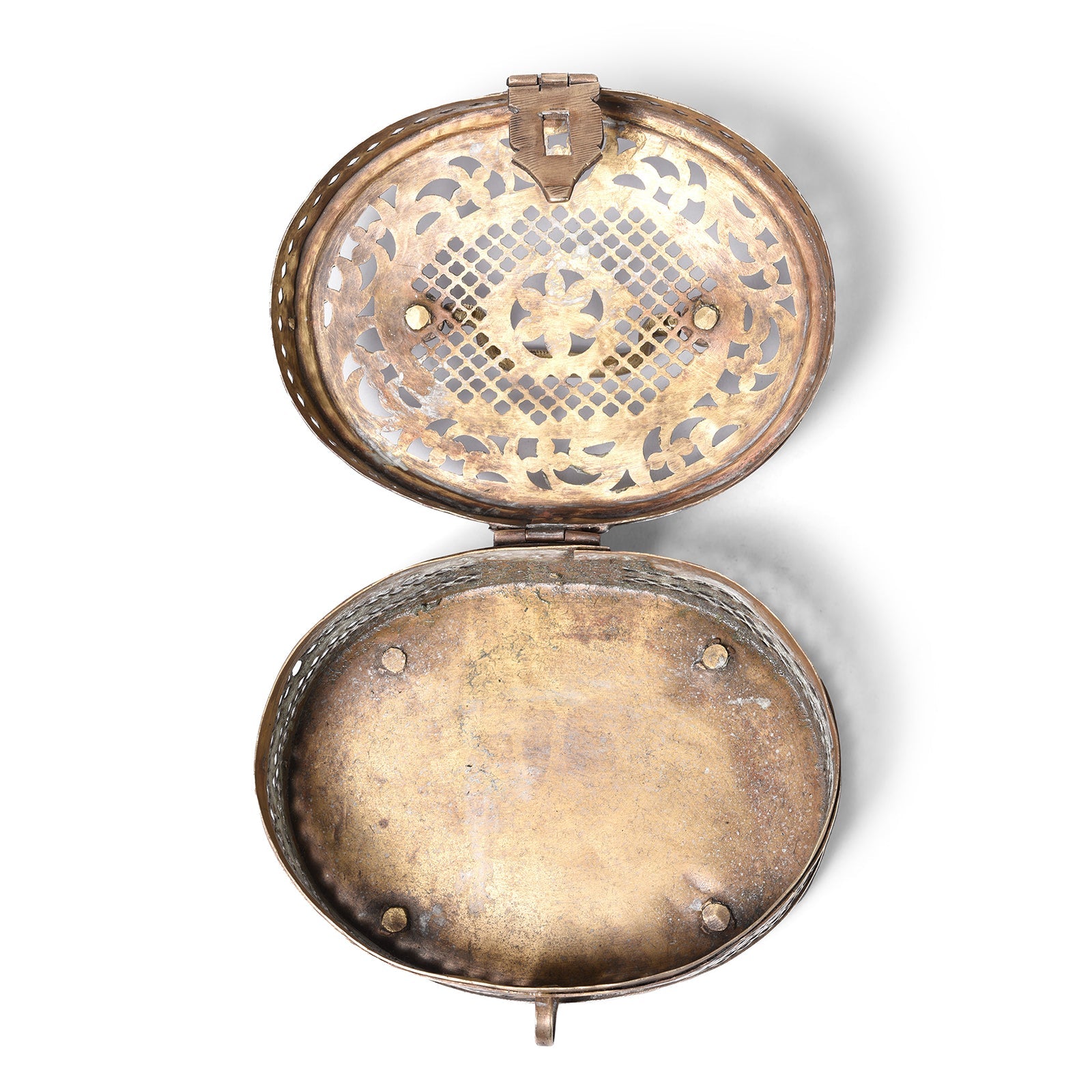 Brass Jali Box From Rajasthan - Early 20th Century