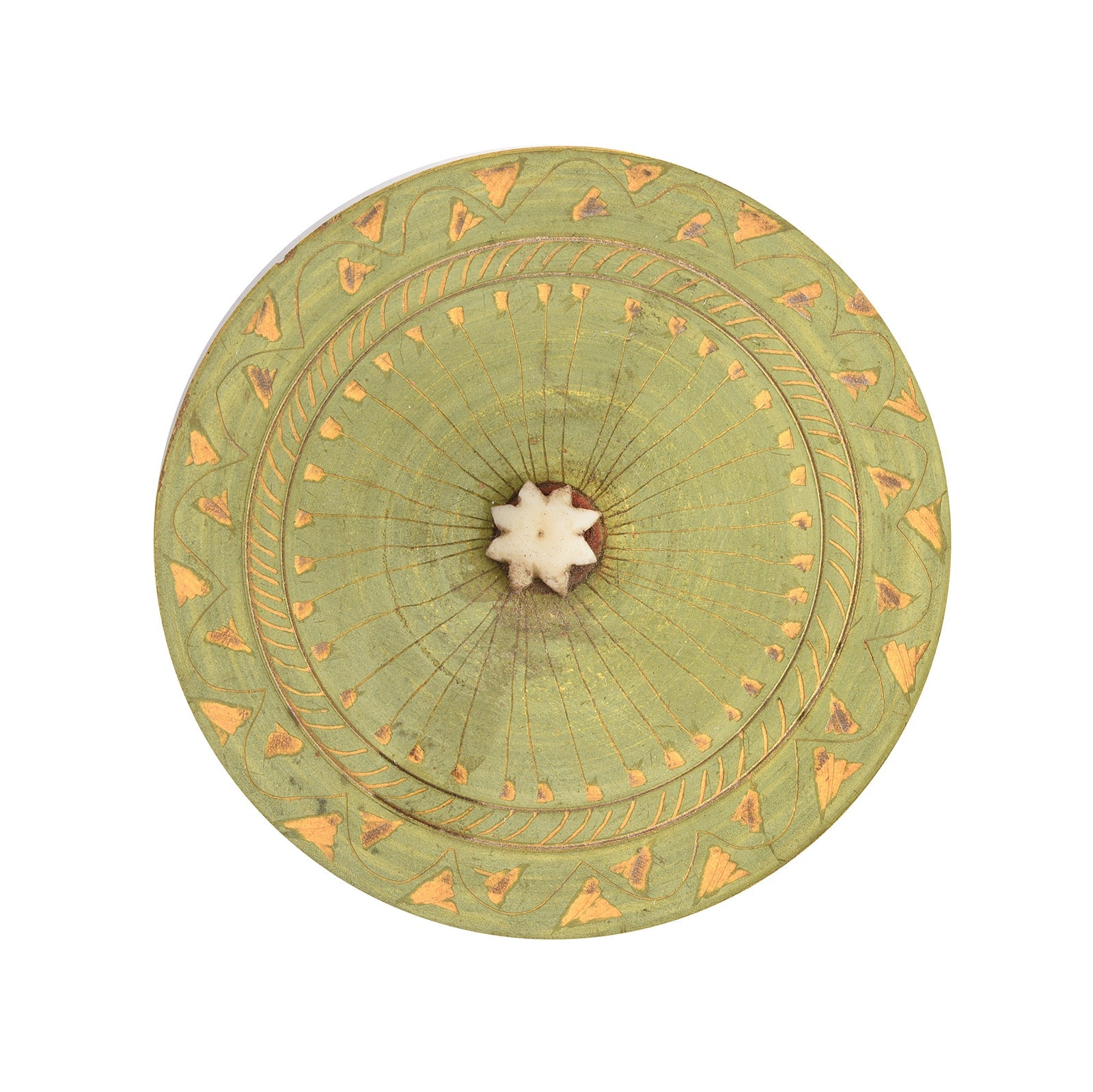 Green Lacquer Scratchwork Pot - Ca 1910