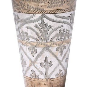 Vintage Lassi Cup - Nickel Plated Engraved Brass - Ca 1920's
