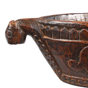 Carved Marwari Kharal (Opium Grinder) - 19th Century