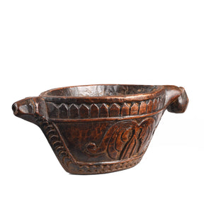Carved Marwari Kharal (Opium Grinder) - 19th Century