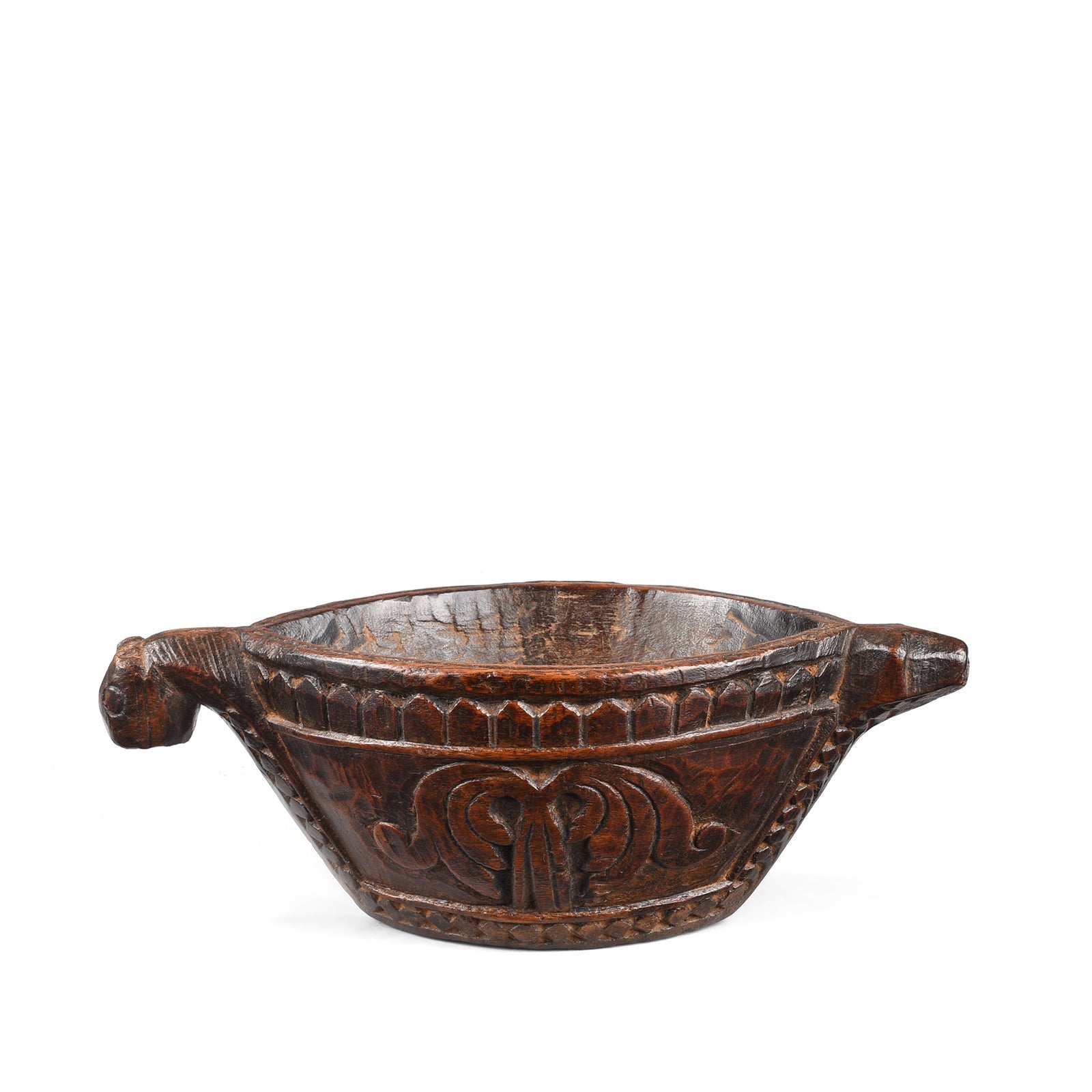 Carved Marwari Kharal (Opium Grinder) - 19th Century