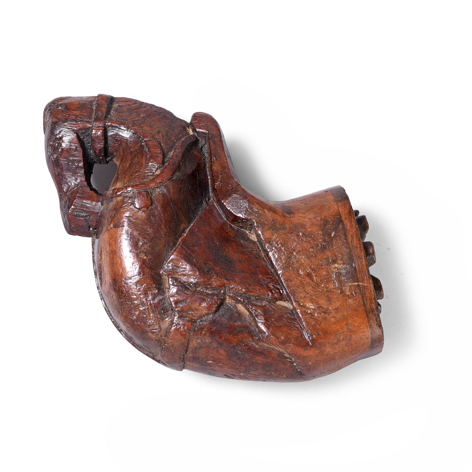 Carved Teak Horse Peg From Gujarat - 19th Century