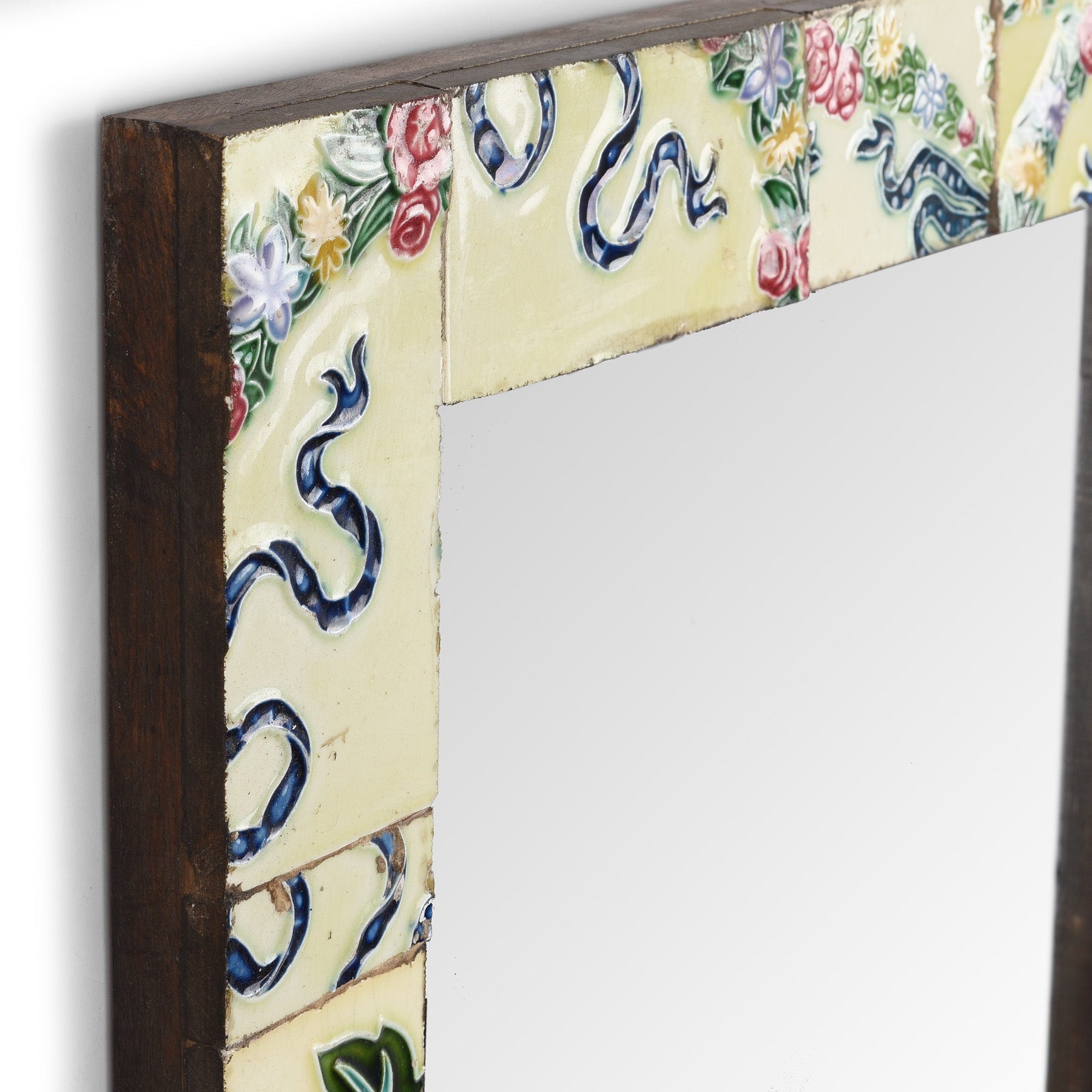 Mirror Made From Old Japanese Ceramic Tiles (46 x 61cm)
